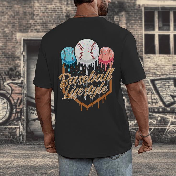 Baseball Lifestyle Baseball Lover Player Baseballer Men's Back Print T-Shirt Baseball Lifestyle Baseball Lover Player Baseballer Men's Back Print T-Shirt
