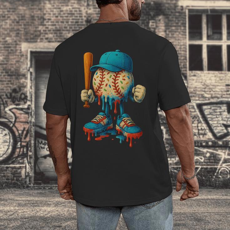 Baseball Lifestyle Youth Baseball Drip Icecream Men's Back Print T-Shirt