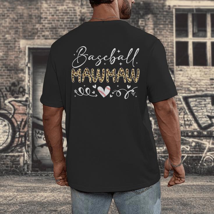 Baseball Mawmaw Leopard Baseball Heart Men's Back Print T-Shirt Baseball Mawmaw Leopard Baseball Heart Men's Back Print T-Shirt