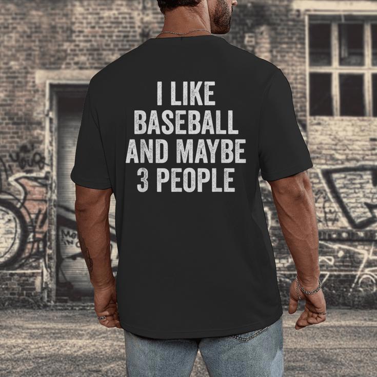 I Like Baseball And Maybe 3 People Baseball Player Men's Back Print T-Shirt I Like Baseball And Maybe 3 People Baseball Player Men's Back Print T-Shirt