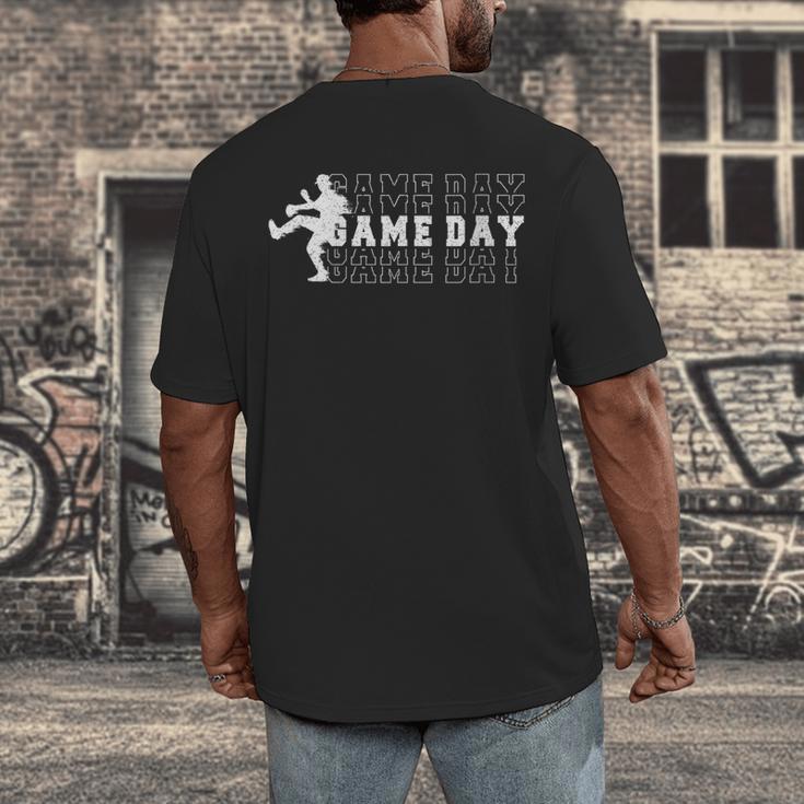 Baseball Pitcher Game Day Team Sport Player Coach Family Fan Men's Back Print T-Shirt Baseball Pitcher Game Day Team Sport Player Coach Family Fan Men's Back Print T-Shirt