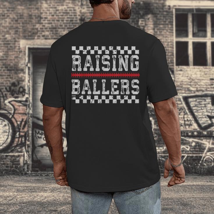 Baseball Player Raising Ballers Game Day Respect The Drip Men's Back Print T-Shirt Baseball Player Raising Ballers Game Day Respect The Drip Men's Back Print T-Shirt