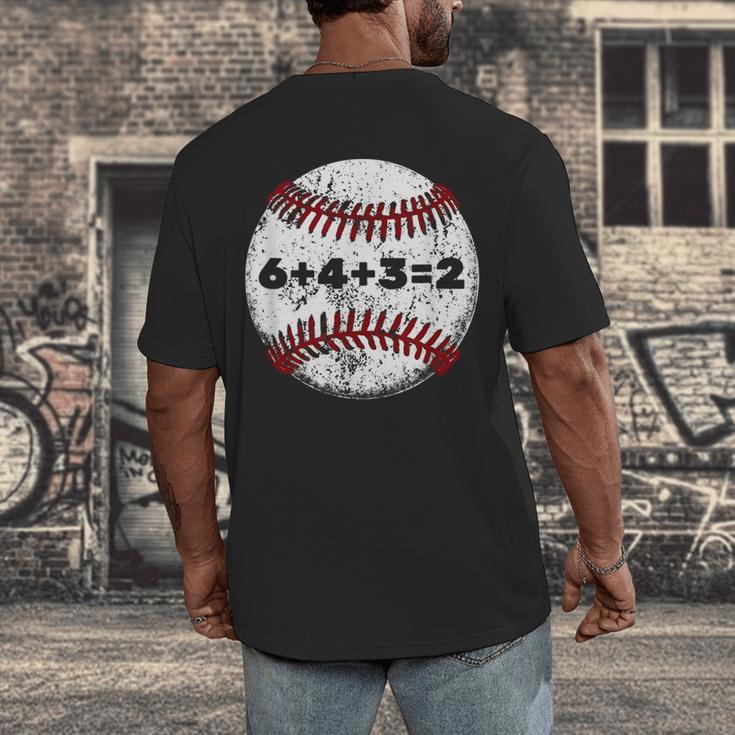 Baseball Red Stitches Sport Graphic 6432 Men's Back Print T-Shirt