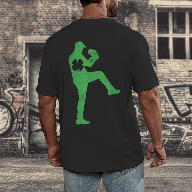Baseball Shamrock St Patrick's Day Saint Paddy's Men's Back Print T-Shirt