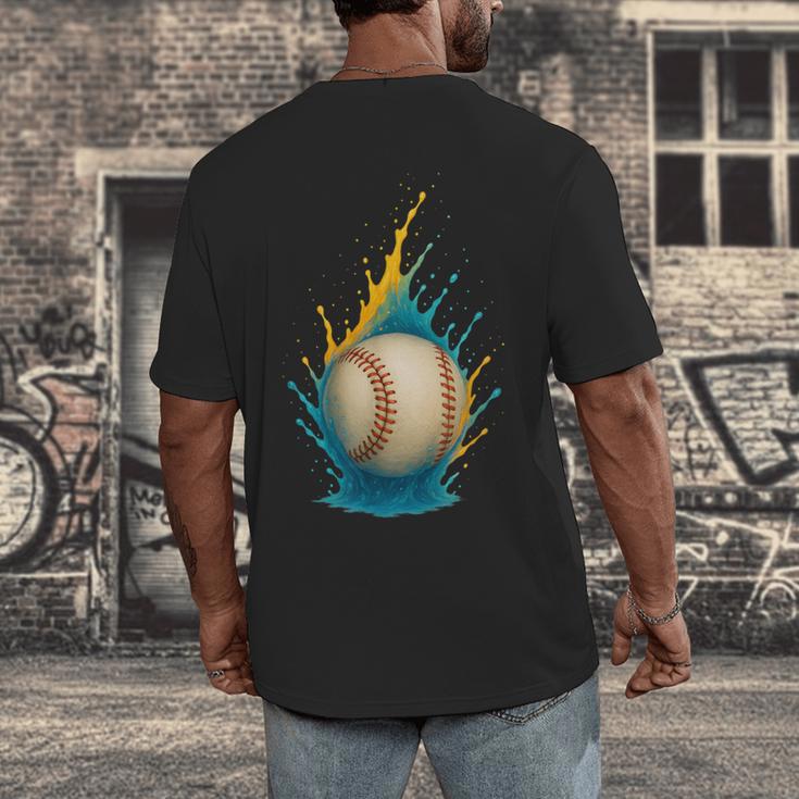 Baseball Splash Team Player For Kids Men Women Men's Back Print T-Shirt Baseball Splash Team Player For Kids Men Women Men's Back Print T-Shirt