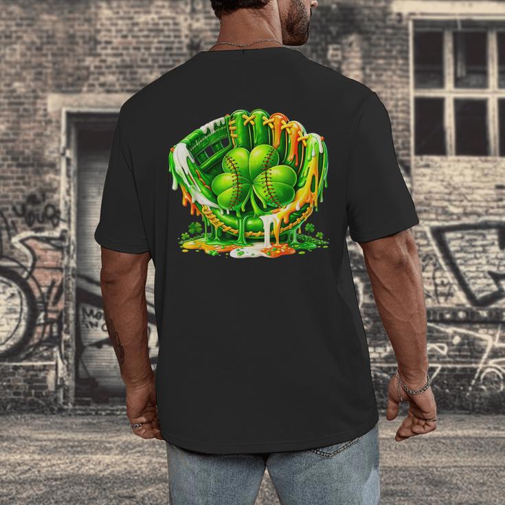 Baseball St Patricks Day Carnival Party Ice Cream Drip Boys Men's Back Print T-Shirt