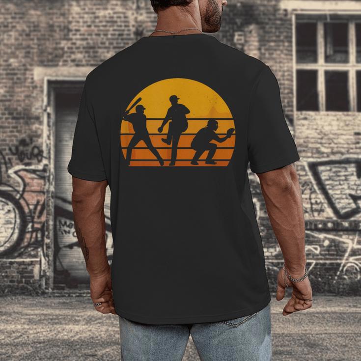 Baseball Tee Sunset Silhouette Players Men Women Kids Men's Back Print T-Shirt Baseball Tee Sunset Silhouette Players Men Women Kids Men's Back Print T-Shirt