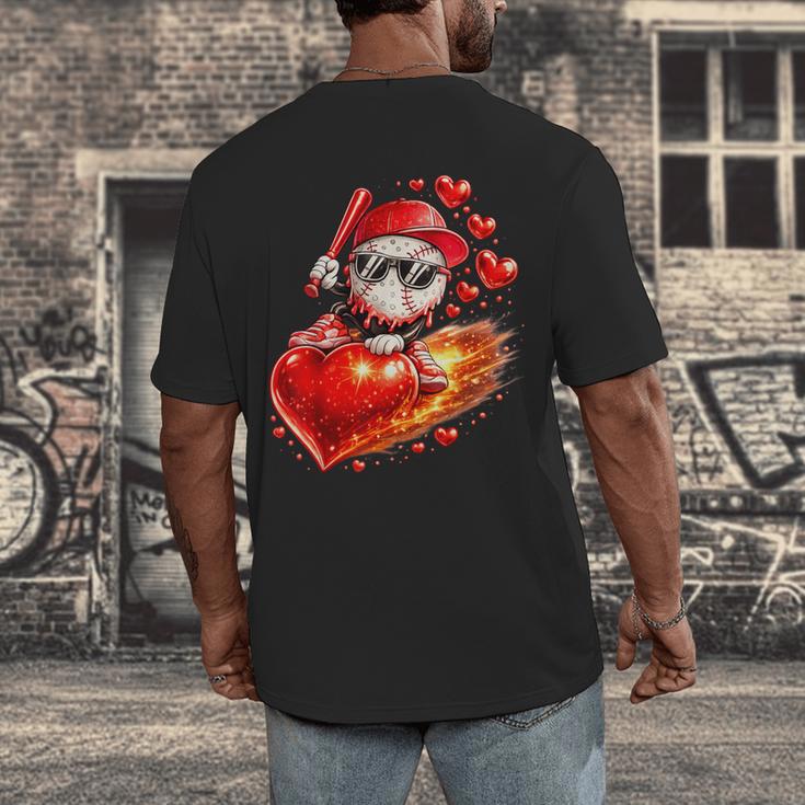Baseball Valentine's Day Drip Ice Cream Team Men's Back Print T-Shirt Baseball Valentine's Day Drip Ice Cream Team Men's Back Print T-Shirt
