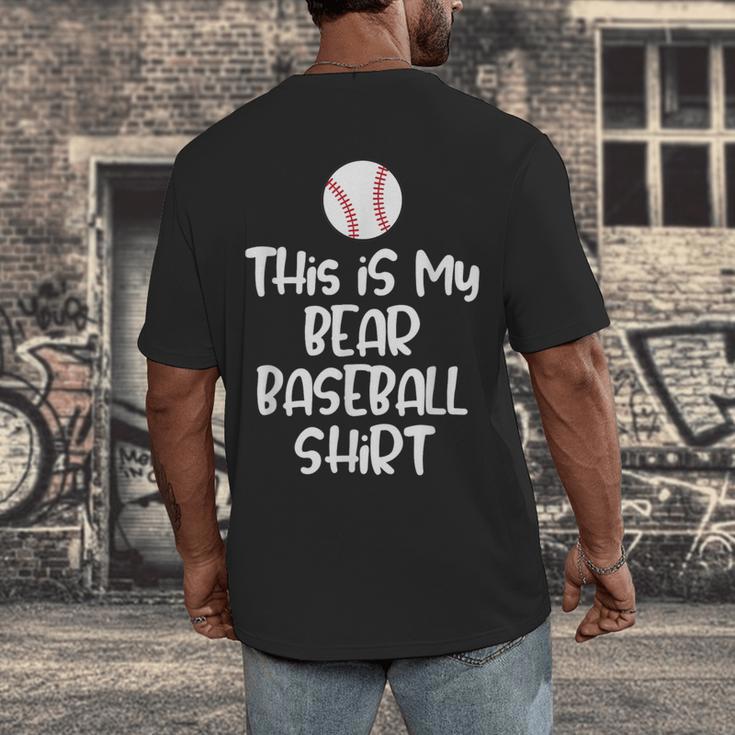 Bear Baseball Shirt For Players Fans And Moms Men's Back Print T-Shirt Bear Baseball Shirt For Players Fans And Moms Men's Back Print T-Shirt