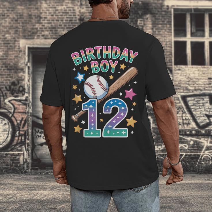 Birthday Boy 12th Birthday Baseball Men's Back Print T-Shirt