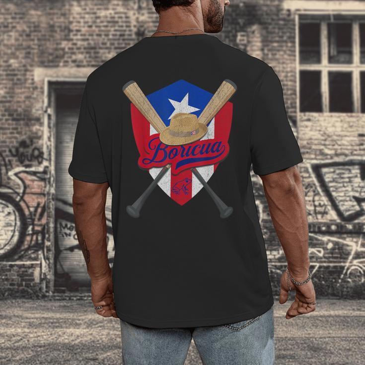 Boricua Puerto Rico Baseball Coqui Frog Pava Hat Fan Men's Back Print T-Shirt Boricua Puerto Rico Baseball Coqui Frog Pava Hat Fan Men's Back Print T-Shirt
