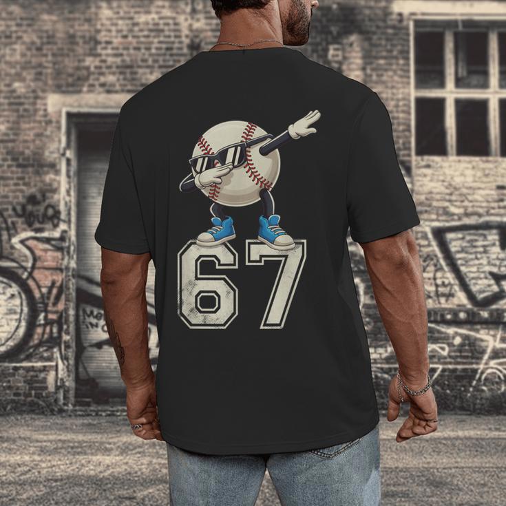 Boys Kids 67 Six Seven Sunglasses Dabbing Baseball Lover Men's Back Print T-Shirt