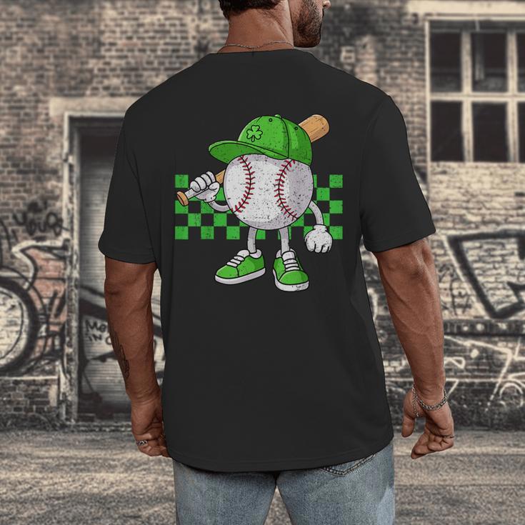 Boys St Patricks Day Baseball Player Pitcher Coach Kids Men's Back Print T-Shirt Boys St Patricks Day Baseball Player Pitcher Coach Kids Men's Back Print T-Shirt