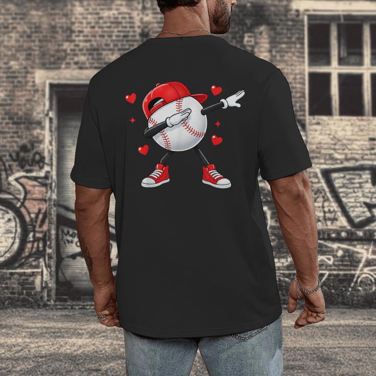 Boys Valentines Baseball Men's Back Print T-Shirt