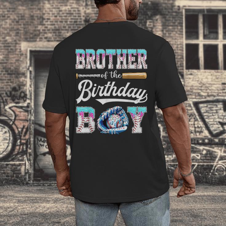 Brother Of The Birthday Boy Baseball Ice Cream Drip Matching Men's Back Print T-Shirt Brother Of The Birthday Boy Baseball Ice Cream Drip Matching Men's Back Print T-Shirt