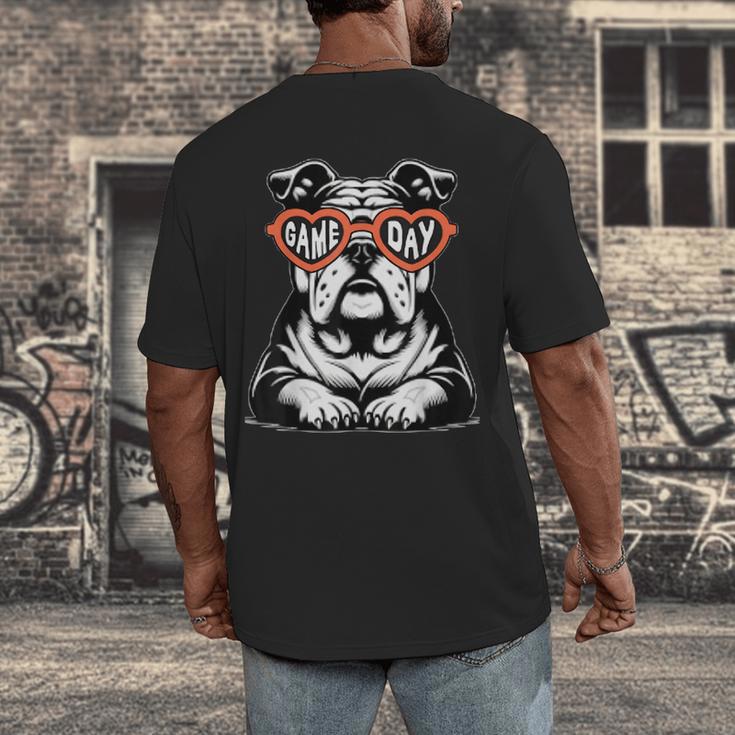 Bulldog Mascot Sports Fan Football Basketball Baseball Men's Back Print T-Shirt Bulldog Mascot Sports Fan Football Basketball Baseball Men's Back Print T-Shirt