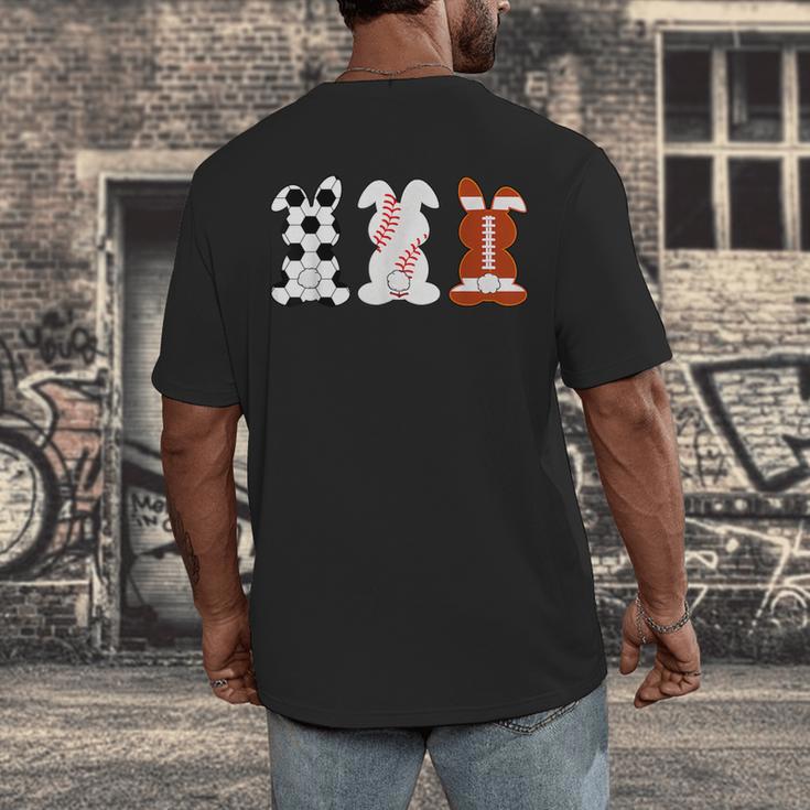 Bunny Football Baseball Sport Easter Day Men's Back Print T-Shirt Bunny Football Baseball Sport Easter Day Men's Back Print T-Shirt