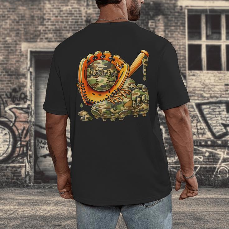 Camo Ice Cream Drip Baseball Stuff Baseball Drip Boys Men's Back Print T-Shirt Camo Ice Cream Drip Baseball Stuff Baseball Drip Boys Men's Back Print T-Shirt