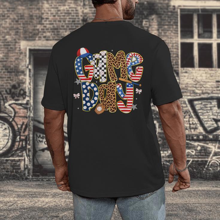 Checkered Leopard Game Day Baseball Men Women Kids Men's Back Print T-Shirt Checkered Leopard Game Day Baseball Men Women Kids Men's Back Print T-Shirt
