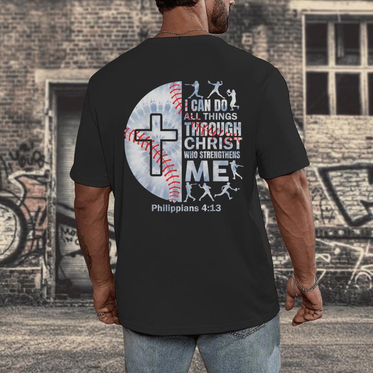 Christian Baseball Men Boy Player Team Religious Philippians Men's Back Print T-Shirt Christian Baseball Men Boy Player Team Religious Philippians Men's Back Print T-Shirt
