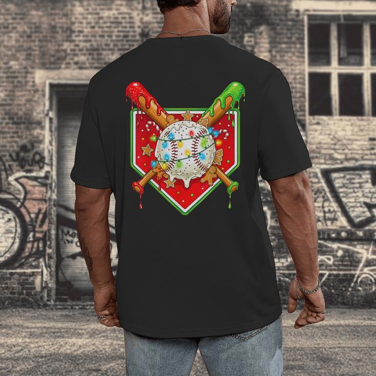 Christmas Baseball Ice Cream Drip Men Women Kids Men's Back Print T-Shirt