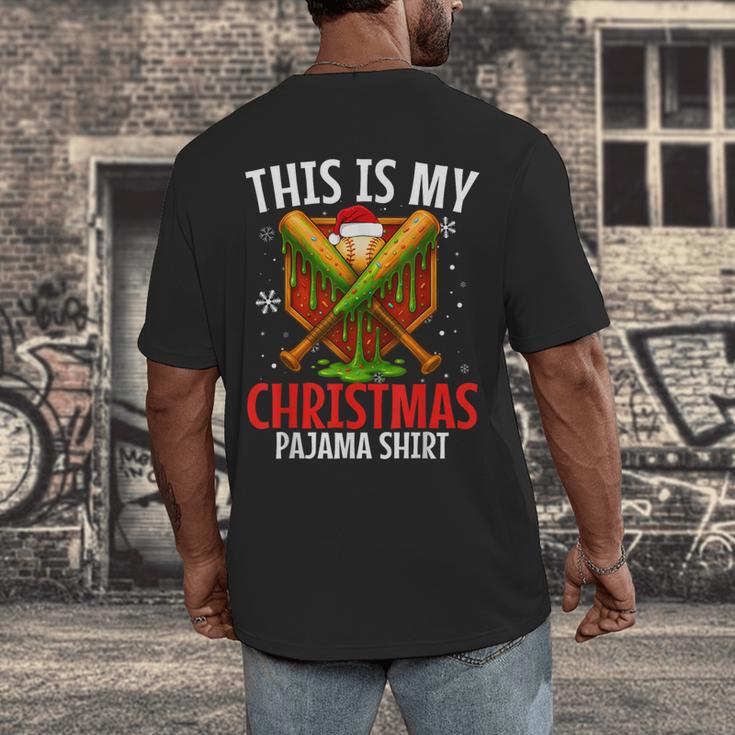 My Christmas Baseball Pajama Helmet Santa Xmas Men Boys Men's Back Print T-Shirt My Christmas Baseball Pajama Helmet Santa Xmas Men Boys Men's Back Print T-Shirt
