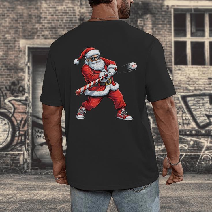 Christmas Baseball Player Santa Xmas Boys Men Toddler Men's Back Print T-Shirt