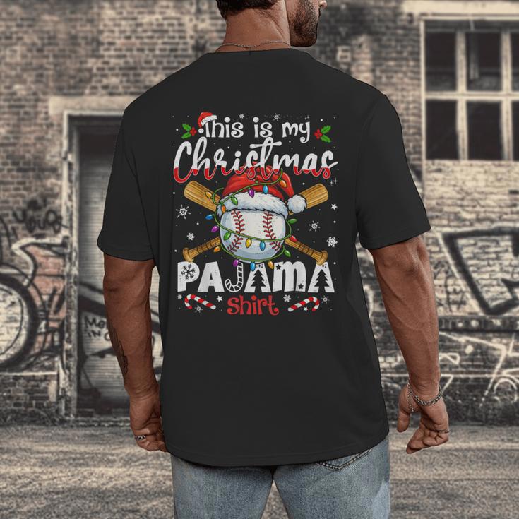 This Is My Christmas Pajama Shirt Baseball Xmas PJs Boys Men Men's Back Print T-Shirt This Is My Christmas Pajama Shirt Baseball Xmas PJs Boys Men Men's Back Print T-Shirt