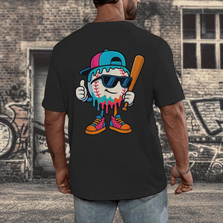 Cool Baseball Drip For Boys Ice Cream Drip Baseball Kids Men's Back Print T-Shirt Cool Baseball Drip For Boys Ice Cream Drip Baseball Kids Men's Back Print T-Shirt