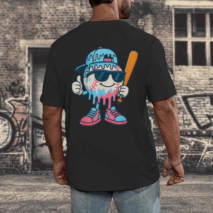Cool Ice Cream Drip Baseball Drip For Boys Sports Kids Men's Back Print T-Shirt Cool Ice Cream Drip Baseball Drip For Boys Sports Kids Men's Back Print T-Shirt