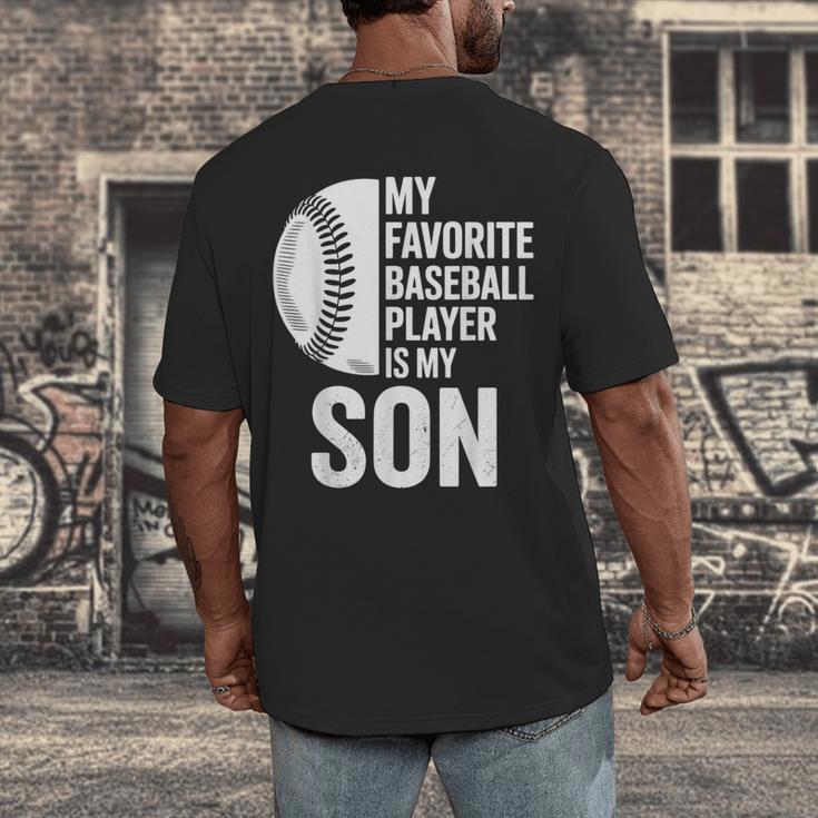 Cute Favorite Baseball Player Is My Son Women Men Men's Back Print T-Shirt