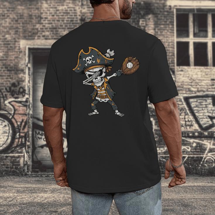 Dabbing Pirate Skeleton Baseball Dab Costume Boys Kids Men Men's Back Print T-Shirt Dabbing Pirate Skeleton Baseball Dab Costume Boys Kids Men Men's Back Print T-Shirt