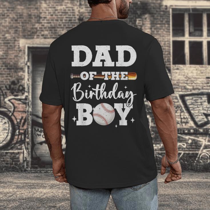 Dad Of The Birthday Boy Baseball Bday Family Men's Back Print T-Shirt Dad Of The Birthday Boy Baseball Bday Family Men's Back Print T-Shirt