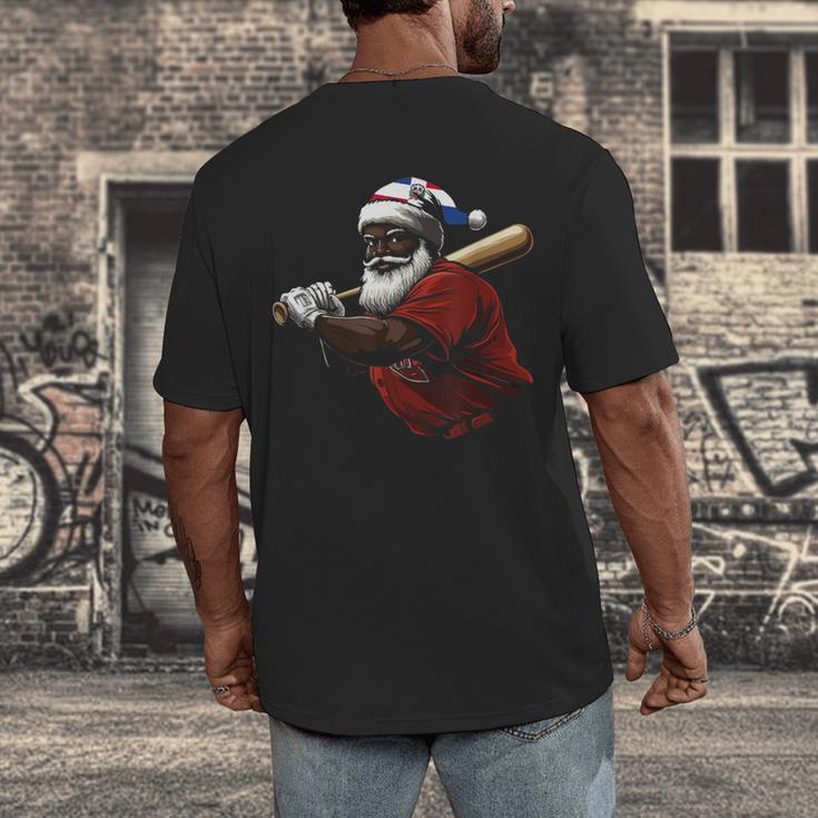 Dominican Republic Santa Christmas Baseball Beisbol Men's Back Print T-Shirt Dominican Republic Santa Christmas Baseball Beisbol Men's Back Print T-Shirt