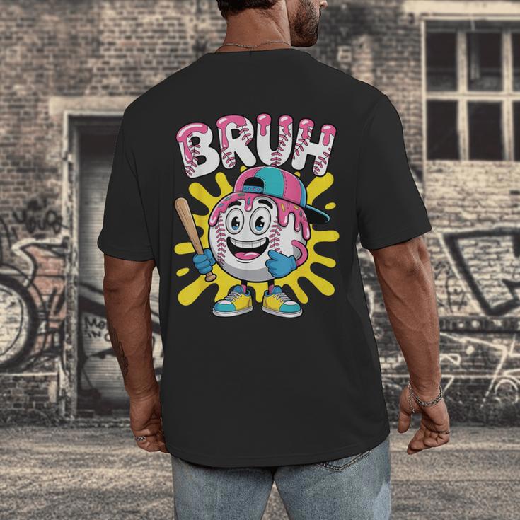Drip Baseball Boy Youth Kid Ice Cream Dripping Baseball Bruh Men's Back Print T-Shirt Drip Baseball Boy Youth Kid Ice Cream Dripping Baseball Bruh Men's Back Print T-Shirt