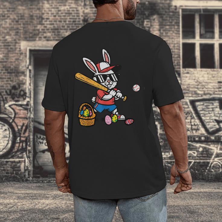 Easter Bunny Baseball Player Batter Rabbit Boys Kids Men Men's Back Print T-Shirt Easter Bunny Baseball Player Batter Rabbit Boys Kids Men Men's Back Print T-Shirt