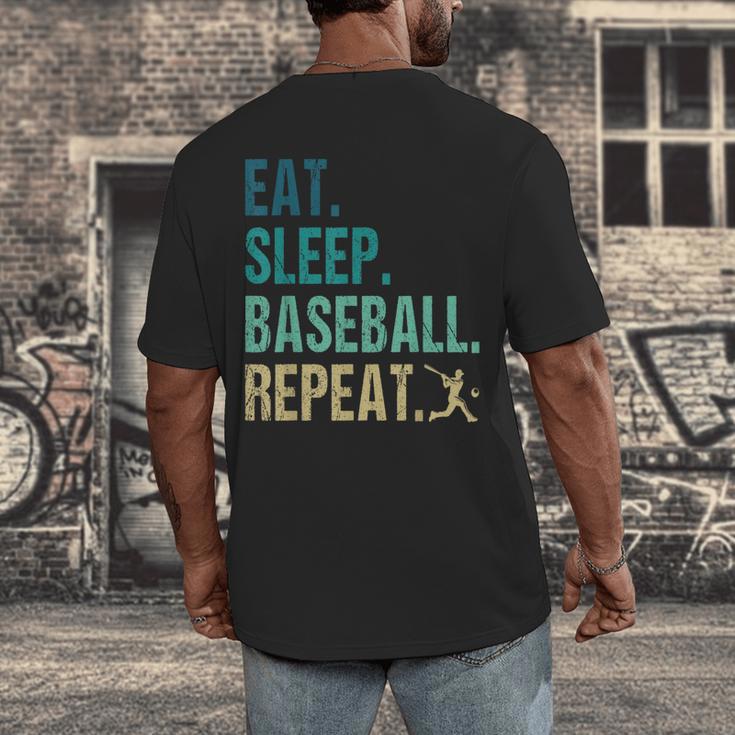 Eat Sleep Baseball Repeat Baseball Player Baseball Men's Back Print T-Shirt Eat Sleep Baseball Repeat Baseball Player Baseball Men's Back Print T-Shirt