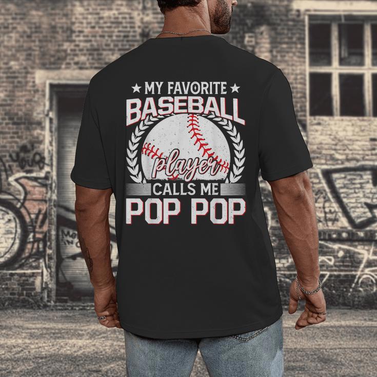 My Favorite Baseball Player Calls Me Pop Pop Men's Back Print T-Shirt My Favorite Baseball Player Calls Me Pop Pop Men's Back Print T-Shirt