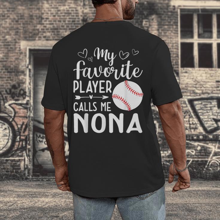 My Favorite Player Calls Me Nona Baseball Player Men's Back Print T-Shirt My Favorite Player Calls Me Nona Baseball Player Men's Back Print T-Shirt