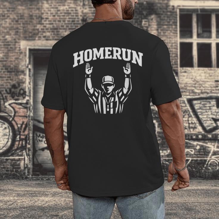 Football Referee Tee Touchdown Baseball Homerun Men's Back Print T-Shirt
