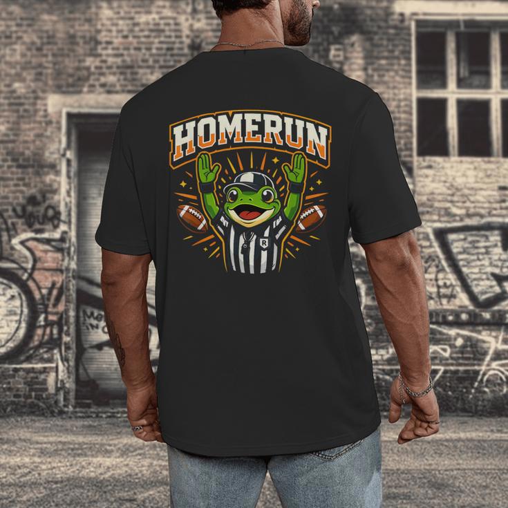 Football Referee Touchdown Baseball Homerun Frog Men's Back Print T-Shirt Football Referee Touchdown Baseball Homerun Frog Men's Back Print T-Shirt