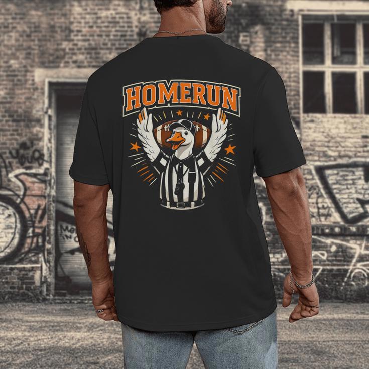 Football Referee Touchdown Baseball Homerun Goose Men's Back Print T-Shirt