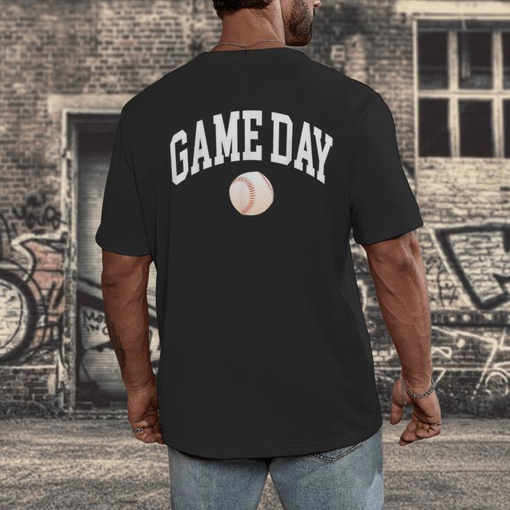 Game Day Baseball Player And Fan Graphic Men's Back Print T-Shirt
