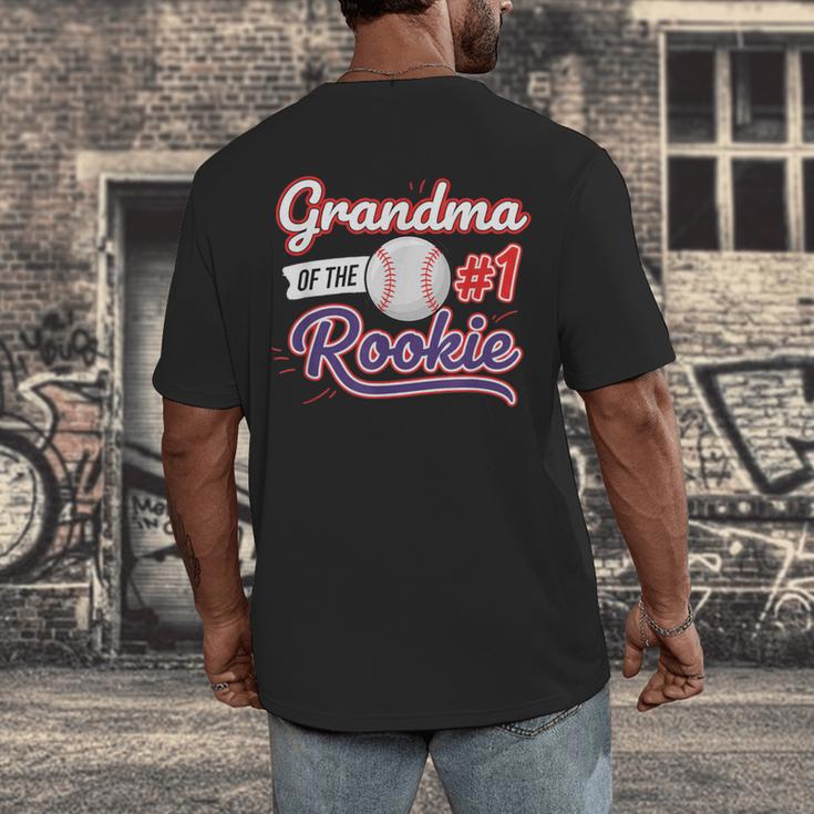 Grandparent Grandma Of The 1 Rookie Baseball Men's Back Print T-Shirt Grandparent Grandma Of The 1 Rookie Baseball Men's Back Print T-Shirt