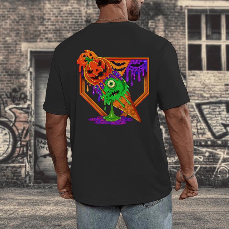 Halloween Baseball Ice Cream Drip Boys Girls Youth Men's Back Print T-Shirt Halloween Baseball Ice Cream Drip Boys Girls Youth Men's Back Print T-Shirt