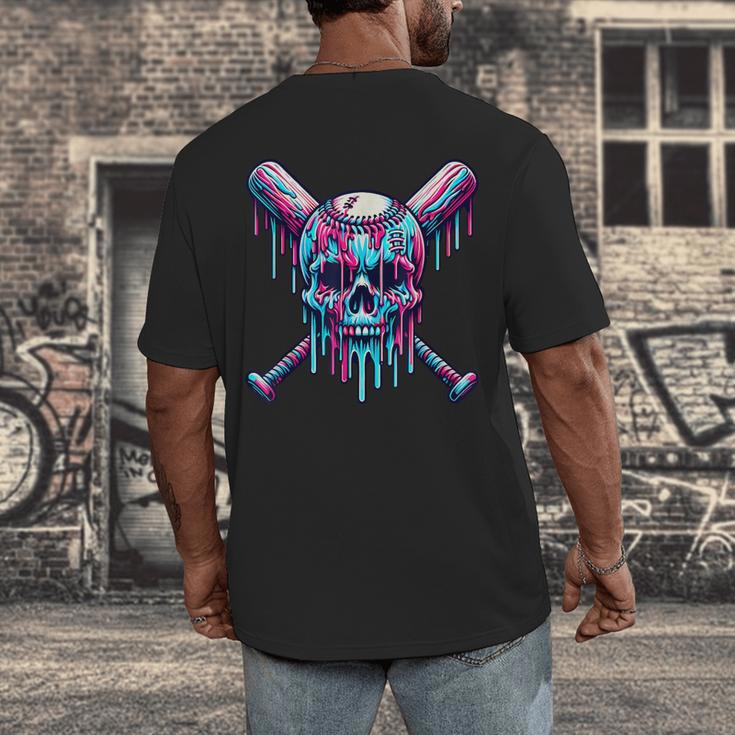 Halloween Baseball Skull Drip Baseball Lifestyle Boy Men Men's Back Print T-Shirt Halloween Baseball Skull Drip Baseball Lifestyle Boy Men Men's Back Print T-Shirt