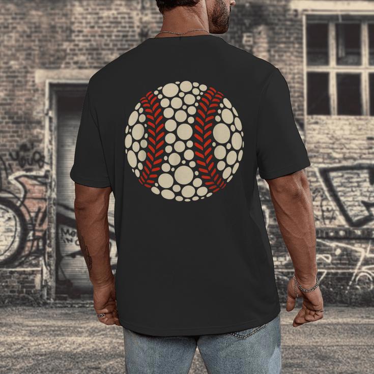 Happy Dot Day Baseball Colorful Polka Dots Boy And Youth Men's Back Print T-Shirt Happy Dot Day Baseball Colorful Polka Dots Boy And Youth Men's Back Print T-Shirt