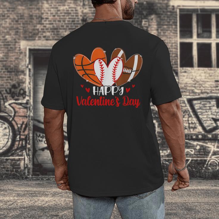 Happy Valentines Day Shirt Boys Basketball Baseball Football Men's Back Print T-Shirt Happy Valentines Day Shirt Boys Basketball Baseball Football Men's Back Print T-Shirt
