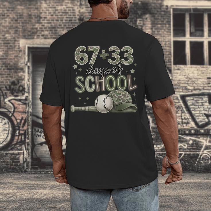 HUGvyn 6733 Days Of School Baseball 100 Days Camo Cap Boys Men's Back Print T-Shirt