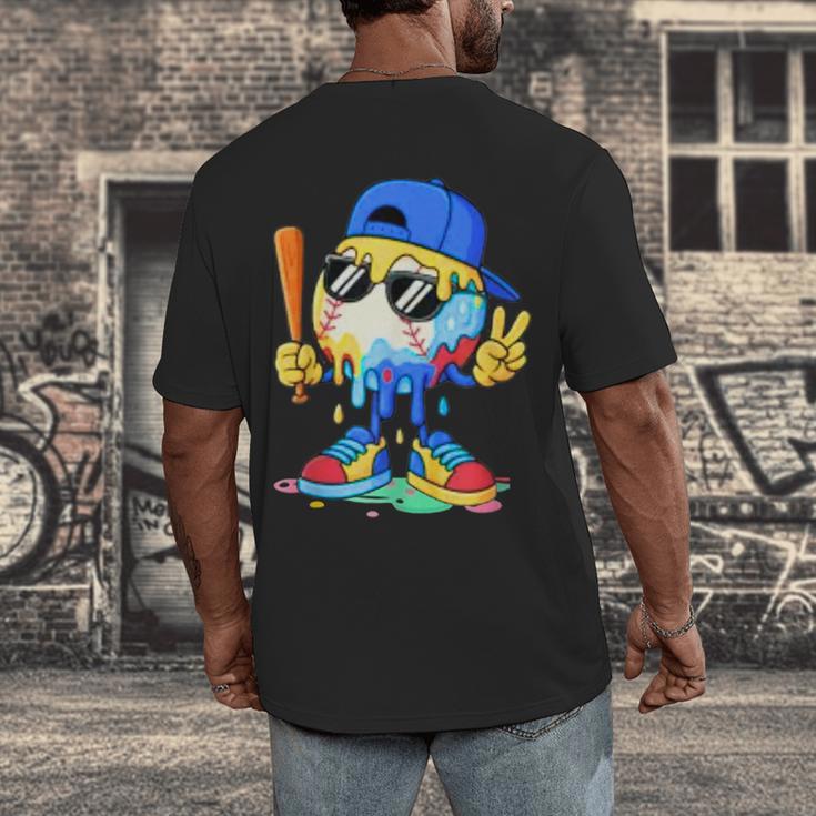 Ice Cream Baseball Drip Spots Sprinkle For Boys Youth Kids Men's Back Print T-Shirt Ice Cream Baseball Drip Spots Sprinkle For Boys Youth Kids Men's Back Print T-Shirt